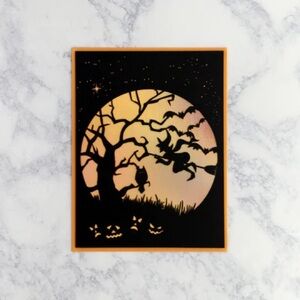 🆕Papyrus Laser-Cut Paper Halloween Scene Greeting Card